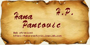 Hana Pantović vizit kartica